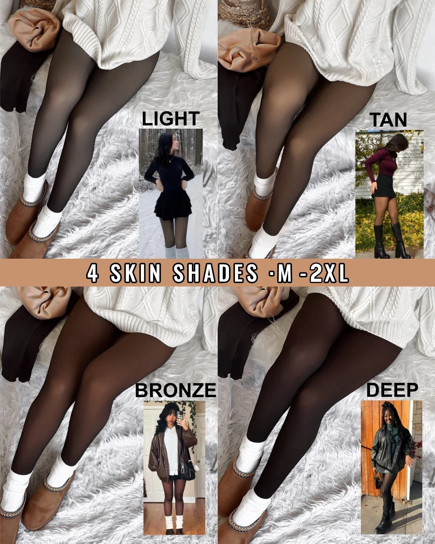 Fleece Leggings Lined Tights