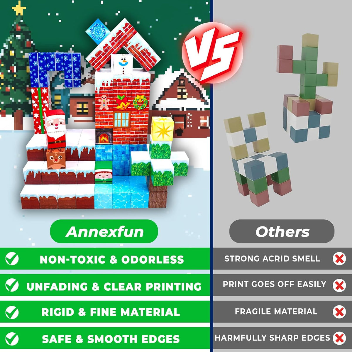 150pc Mega Christmas Magnetic Build Blocks Set